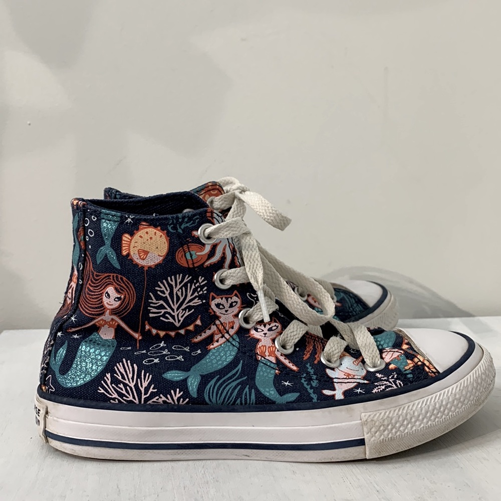 Converse All Star High-Top Mermaid Sneakers Sz 13 - Picture 9 of 12